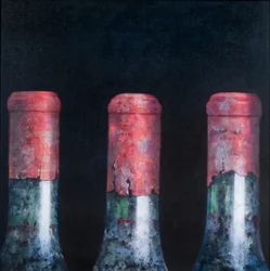 Três claretes empoeirados, 2012 (acrílico sobre tela)